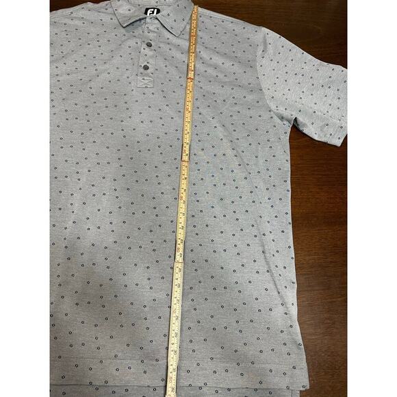 FootJoy Golf Polo Men XL Floral Pattern Gray Blue Luxury Glam Preppy Academia - Picture 6 of 11